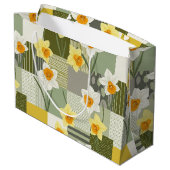 Midden-eeuwse narcis bloempatroon groot cadeauzakje (Achterkant Gekanteld)