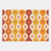 Midden-eeuwse Oranje Starbursts op  Ogee Inpakpapier Vel (Voorkant)