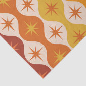 Midden-eeuwse Oranje Starbursts op Ogee Pattern Tissuepapier (Detail)