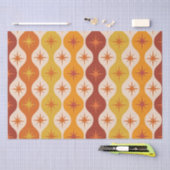 Midden-eeuwse Oranje Starbursts op Ogee Pattern Tissuepapier (Craft)