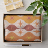 Midden-eeuwse Oranje Starbursts op Ogee Pattern Tissuepapier (Geschenk)