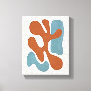 Midden-Eeuwse Organische Abstract Zonsondergang Canvas Afdruk