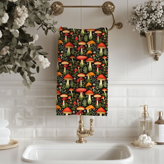Midden-eeuwse paddenstoel handdoek rustieke bos sf