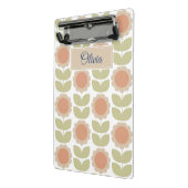 Midden-eeuwse Pastel Roze Retro Bloemmotief Mini Klembord (Angled2)