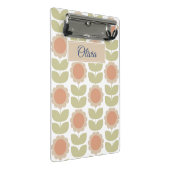 Midden-eeuwse Pastel Roze Retro Bloemmotief Mini Klembord (Schuin)