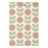 Midden-eeuwse Pastel Roze Retro Bloemmotief Mini Klembord (Achterkant)
