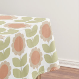 Midden-eeuwse Pastel Roze Retro Bloempatroon Tafelkleed