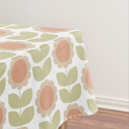 Midden-eeuwse Pastel Roze Retro Bloempatroon Tafelkleed