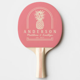 Midden-eeuwse Perzik Ananas Trouwboog & Naam Tafeltennisbatje