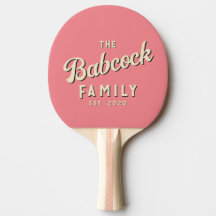 Midden-eeuwse perzik retro familienaam & jaar