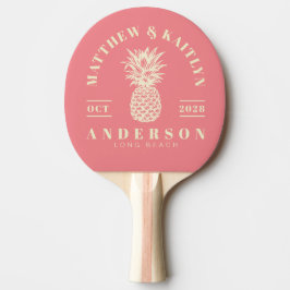 Midden-eeuwse Perzik Tropische Ananas Bruiloftskam Tafeltennisbatje