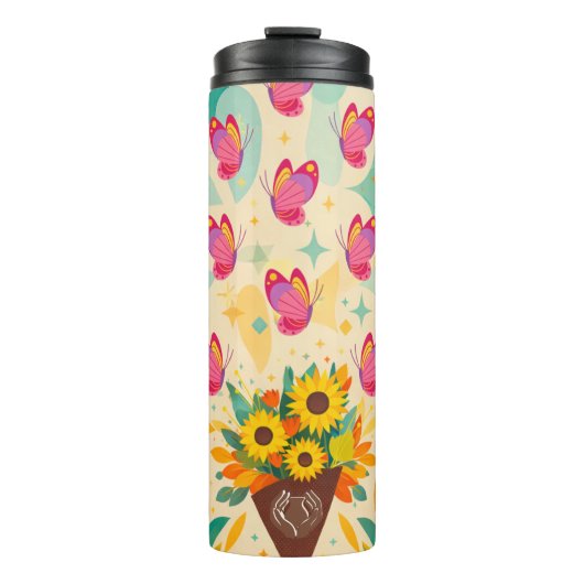 Midden‑Eeuwse Petalflight Thermosbeker (Voorkant)
