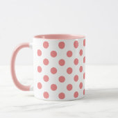 Midden-eeuwse polka stippen roze op witte Mok (Links)