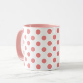 Midden-eeuwse polka stippen roze op witte Mok (Voorkant links)