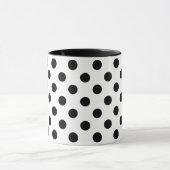 Midden-eeuwse polka-stippen zwart op wit mok (Midden)