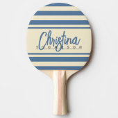 Midden-eeuwse polo banner Capri blauw geschilderde Tafeltennisbatje (Voorkant)