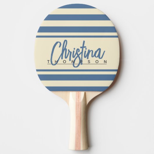 Midden-eeuwse polo banner Capri blauw geschilderde Tafeltennisbatje (Voorkant)