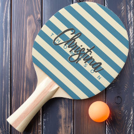 Midden-eeuwse Polo Diep Aqua Geschilderde Naam Tafeltennisbatje