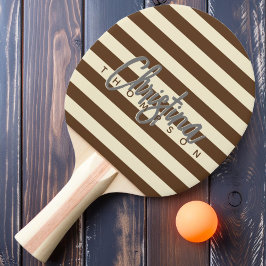 Midden-eeuwse polo diep bosbruin geschilderde naam tafeltennisbatje
