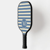 Midden-eeuwse polo gestreepte capri blauw monogram pickleball paddle (Links)