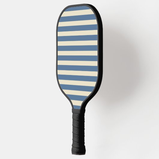 Midden-eeuwse polo gestreepte capri blauw pickleball paddle (Links)