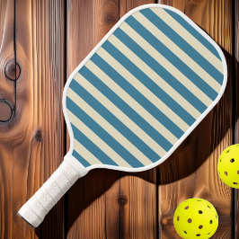 Midden-eeuwse polo gestreepte diepe aqua pickleball paddle