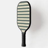 Midden-eeuwse polo gestreepte warme grijs pickleball paddle (Links)