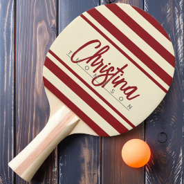 Midden-eeuwse Polo-spandoek Diep Cranberry Naam Tafeltennisbatje