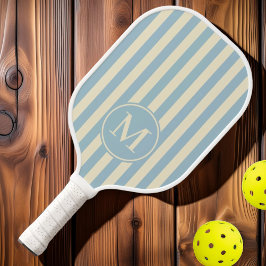 Midden-eeuwse polostreep lichte lucht monogram pickleball paddle