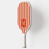Midden-eeuwse polostrepen Blood Orange Monogram Pickleball Paddle (Links)