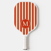 Midden-eeuwse polostrepen Blood Orange Monogram Pickleball Paddle (Achterkant)