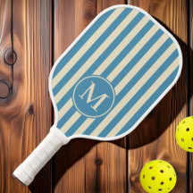 Midden-eeuwse polostrepen diep aqua monogram