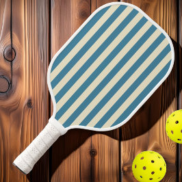 Midden-eeuwse polostrepen diep aqua pickleball paddle