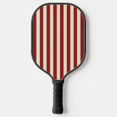 Midden-eeuwse polostrepen diepe cranberry pickleball paddle (Achterkant)