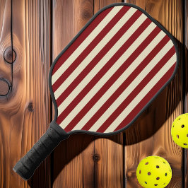 Midden-eeuwse polostrepen diepe cranberry pickleball paddle