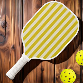 Midden-eeuwse polostrepen donker citroen pickleball paddle