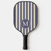 Midden-eeuwse polostrepen Lavendel Bries Monogram Pickleball Paddle (Achterkant)