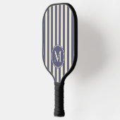 Midden-eeuwse polostrepen Lavendel Bries Monogram Pickleball Paddle (Links)