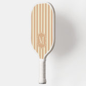 Midden-eeuwse polostrepen Perzik Kus Monogram Pickleball Paddle (Links)