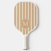 Midden-eeuwse polostrepen Perzik Kus Monogram Pickleball Paddle (Achterkant)