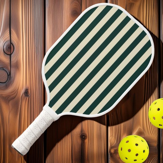 Midden-eeuwse polostrepen saliegroen pickleball paddle