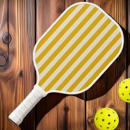Midden-eeuwse polostrepen warme zonnebloem pickleball paddle