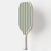 Midden-eeuwse polostrepen warmgrijs pickleball paddle (Links)