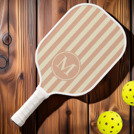 Midden-eeuwse polostrepen Zoete Perzik Monogram Pickleball Paddle