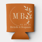 Midden-eeuwse pompoenblad-huwelijksmonogram blikjeskoeler (Achterkant)