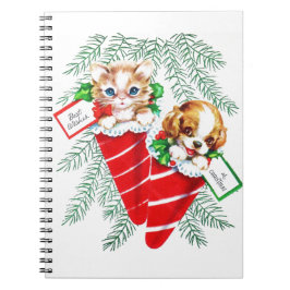  midden-eeuwse prachtige Baby Puppy Kitten Notitieboek