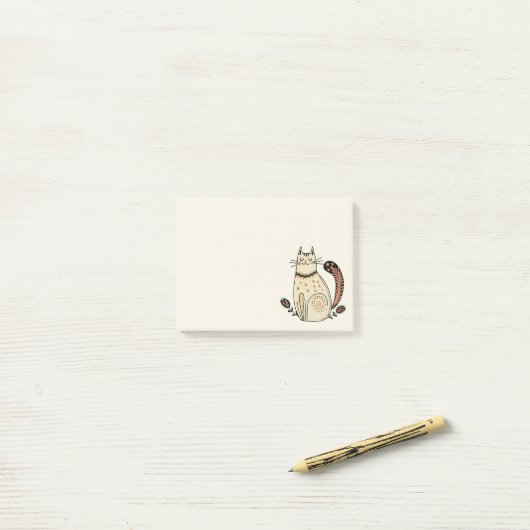 Midden eeuwse Retro Kitty Kat Post-it® Notes (Op bureau)
