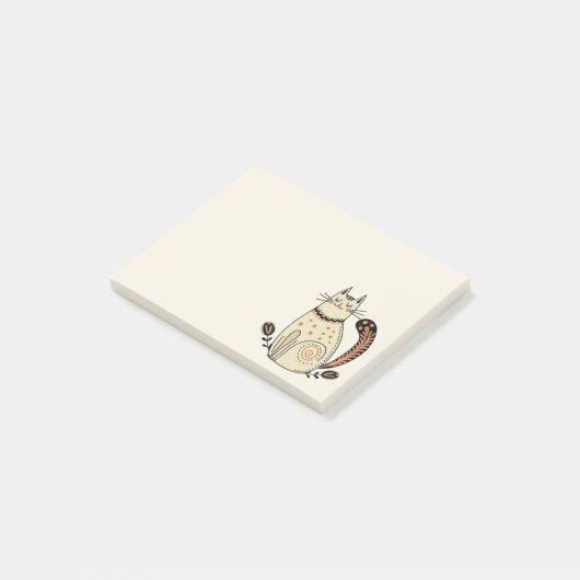 Midden eeuwse Retro Kitty Kat Post-it® Notes (Schuin)