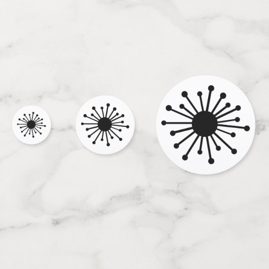 Midden-eeuwse Retro Starburst Confetti (Achterkanten)