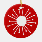 Midden-eeuwse Retro Starburst Keramisch Ornament (Voorkant)